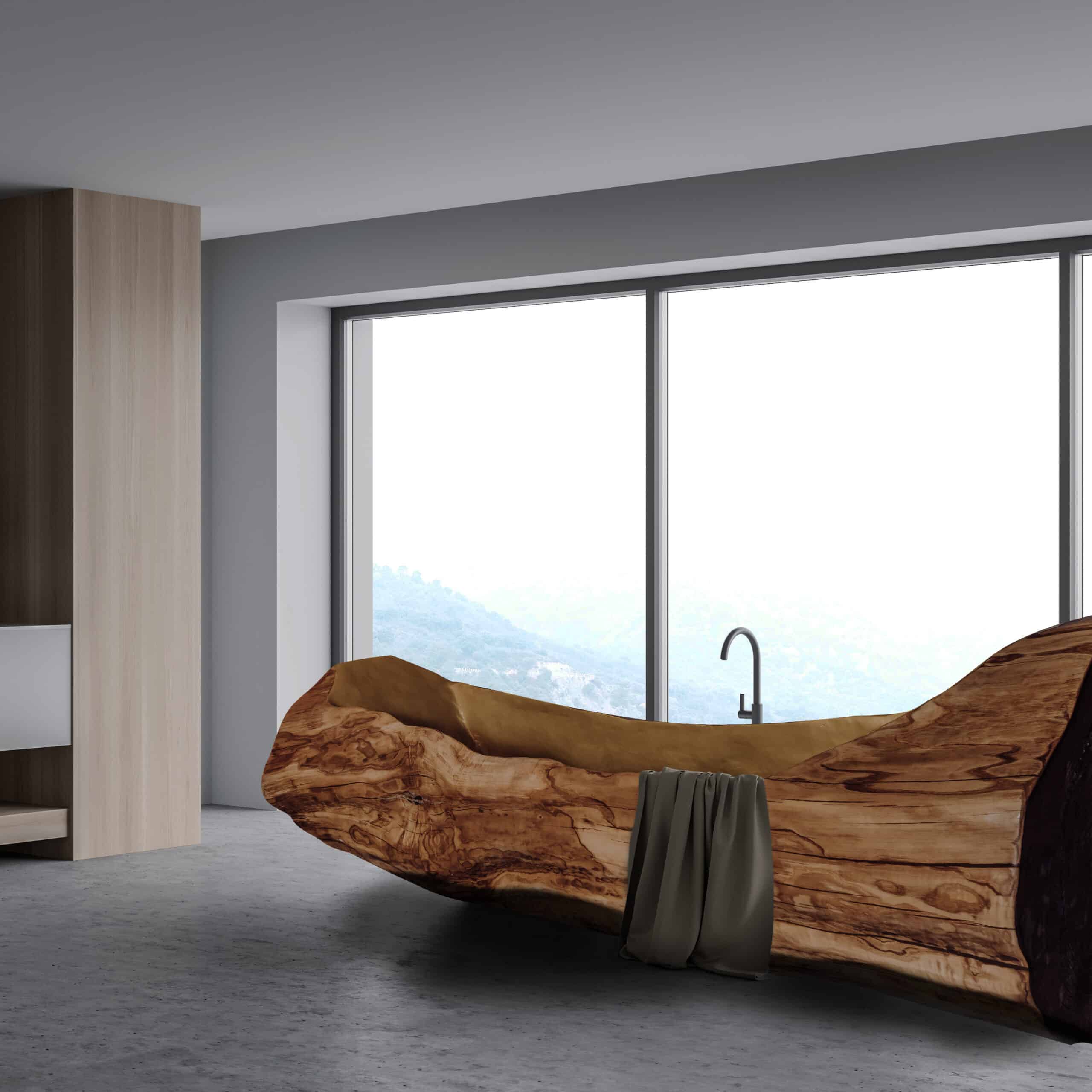 Kanu-Badewanne - Interieur-Wohndesign-Raumbeispiel